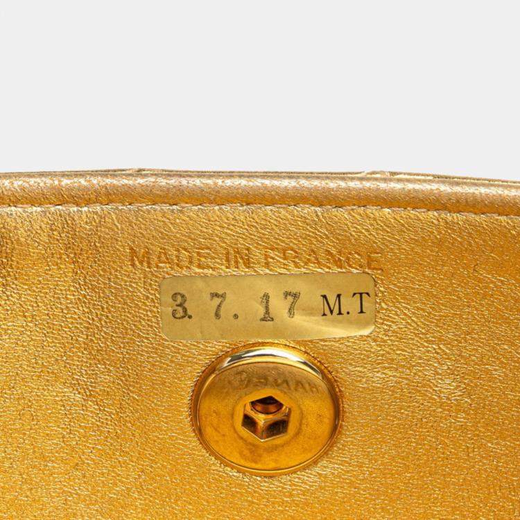 مملوكة مسبقًا Chanel Mini Matelasse Coco Mark Chain Shoulder Bag In Gold Lambskin