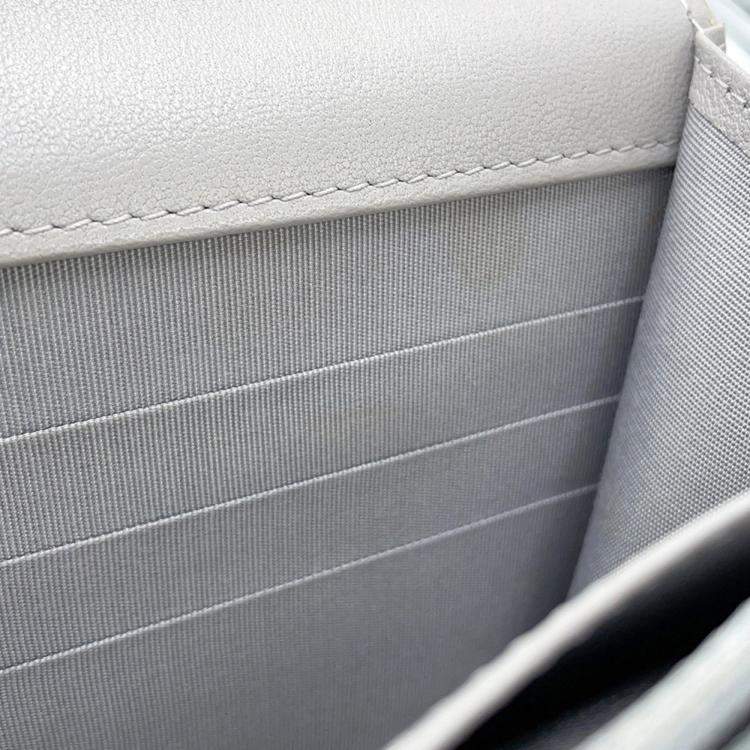 Pre Owned Chanel Chain Wallet With Coco Mark And Matelasse Pattern 19 Lambskin