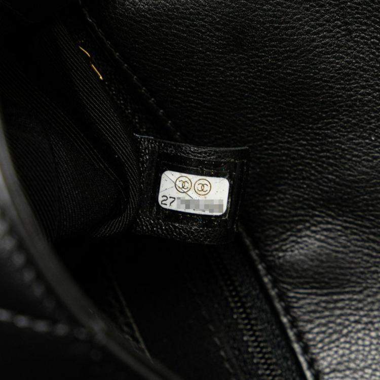 Pre Owned Chanel Coco Mark Matelasse Body Bag/Waist Bag/Pouch 2-Way Black Lambskin