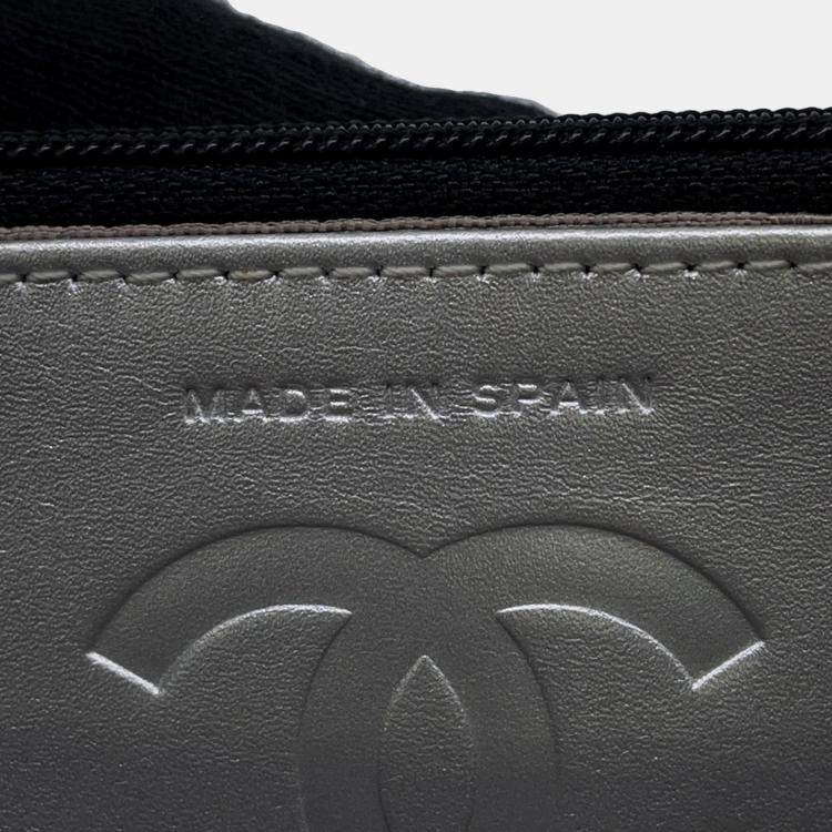 Pre Owned Chanel Chain Wallet Cambon Line Coco Mark Black