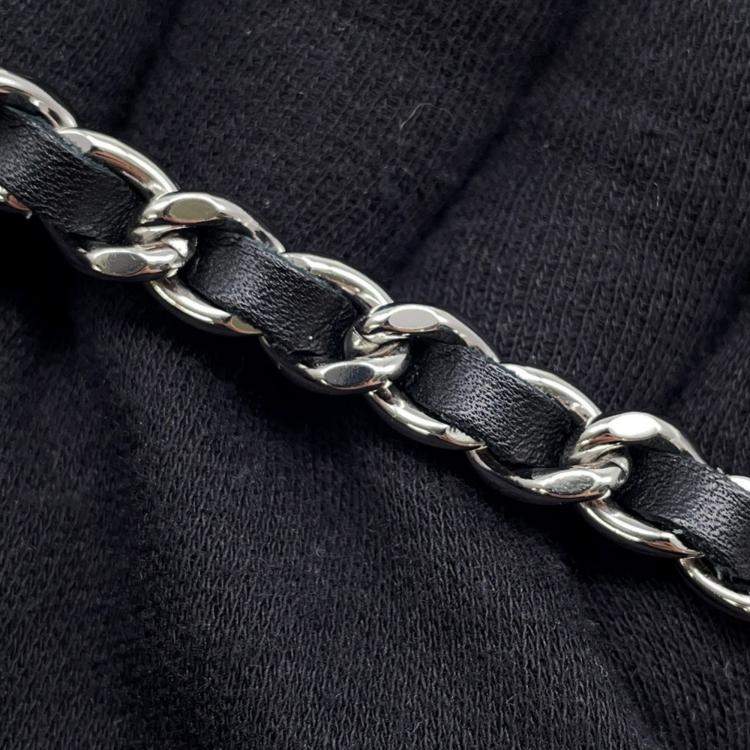 Pre Owned Chanel Chain Wallet Cambon Line Coco Mark Black