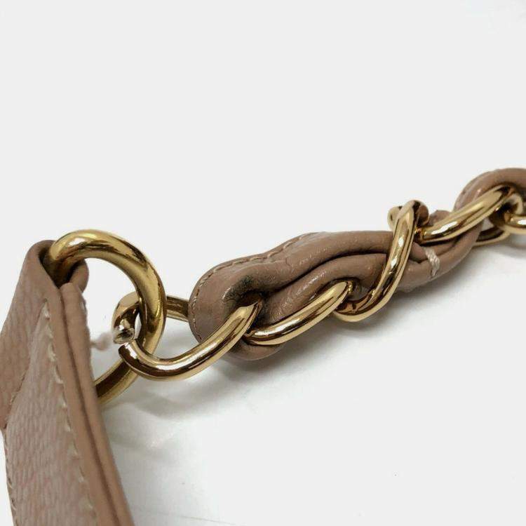 مملوكة مسبقًا Chanel Deka Coco Cc Mark Tote Bag Matelasse Double Chain Shoulder Caviar Skin Beige