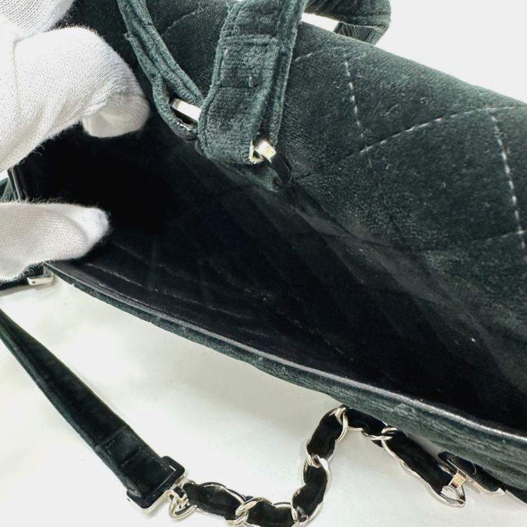 Pre Owned Chanel Matelasse Chain Backpack Velour Black
