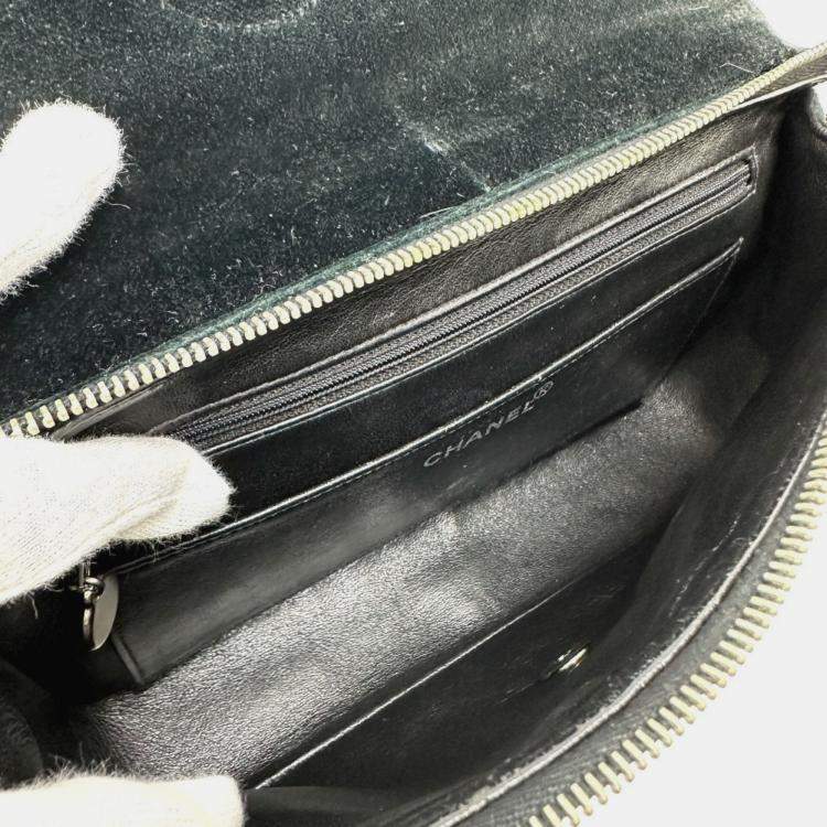 Pre Owned Chanel Matelasse Chain Backpack Velour Black