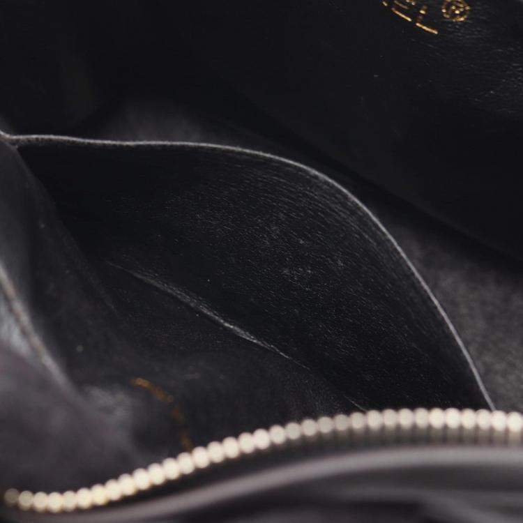 Pre Owned Chanel Triple Coco Mark Shoulder Bag Leather Black