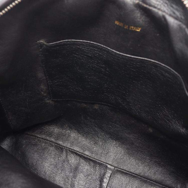 Pre Owned Chanel Triple Coco Mark Shoulder Bag Leather Black