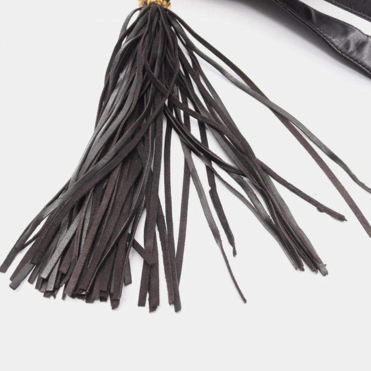 Pre Owned Chanel Triple Coco Mark Shoulder Bag Leather Black