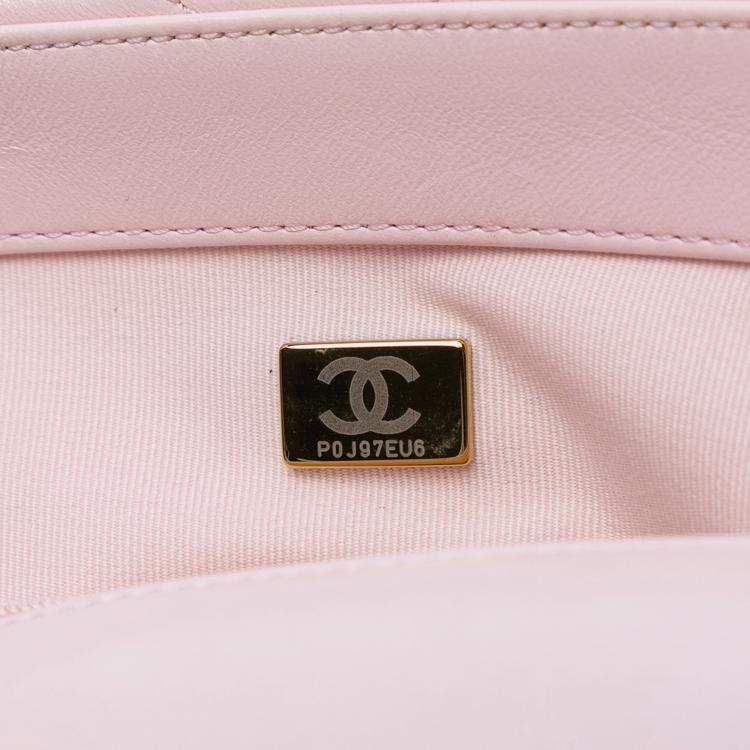Pre Owned Chanel Pink Medium Lambskin 19 Flap