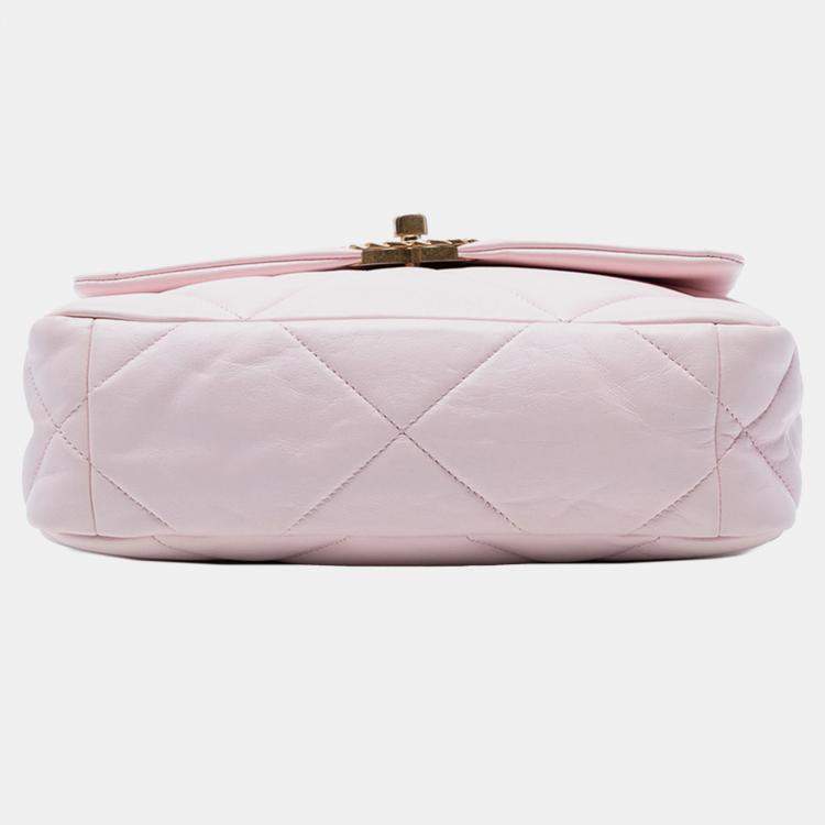 Pre Owned Chanel Pink Medium Lambskin 19 Flap