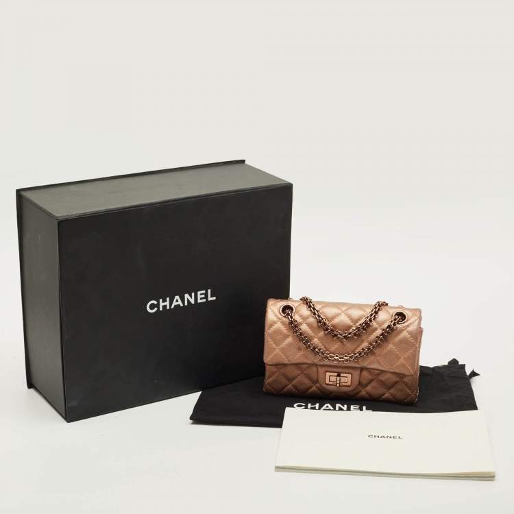 مملوكة مسبقًا Chanel Reissue 2.55 Classic 224 Rose Gold Quilted Leather Flap Bag