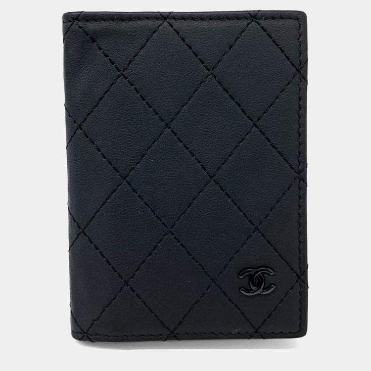 Pre Owned Chanel Black Leather card wallet