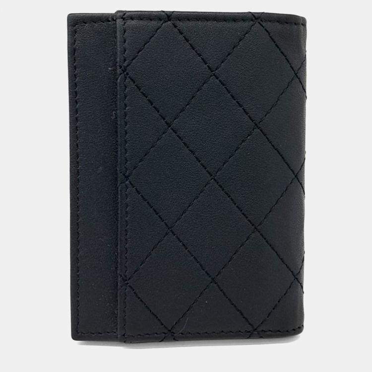 Pre Owned Chanel Black Leather card wallet