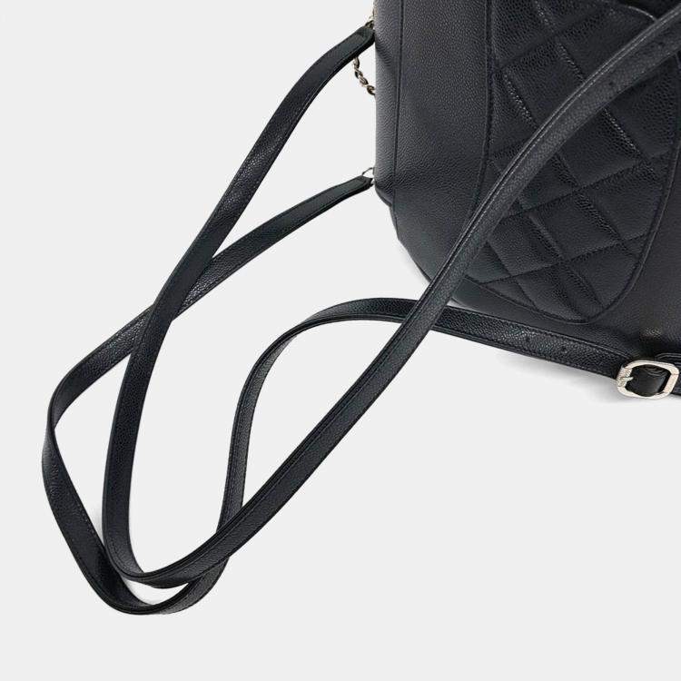 Pre Owned Chanel Black Caviar Business Affinity Backpack