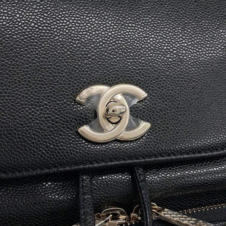 Pre Owned Chanel Black Caviar Business Affinity Backpack