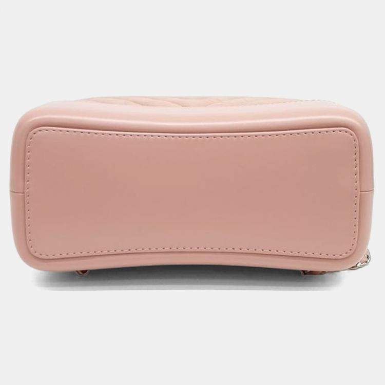 Pre Owned Chanel Pink Leather Gabrielle Chevron Backpack