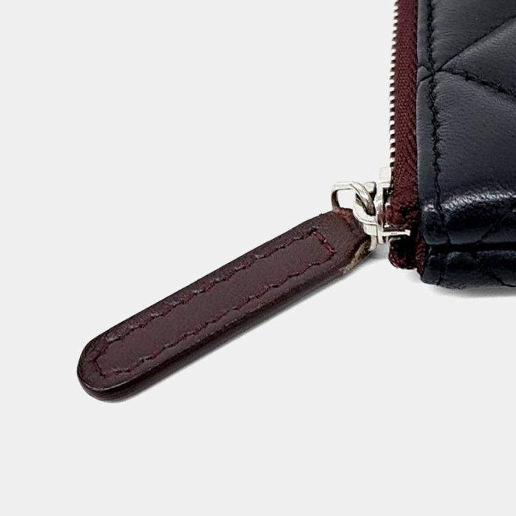 Pre Owned Chanel Black Leather Lambskin Clutch New Medium