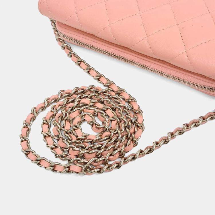 Pre Owned Chanel Orange Leather mini crossbody bag