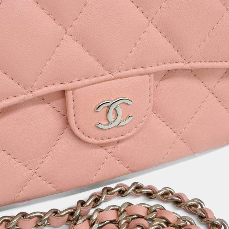 Pre Owned Chanel Orange Leather mini crossbody bag