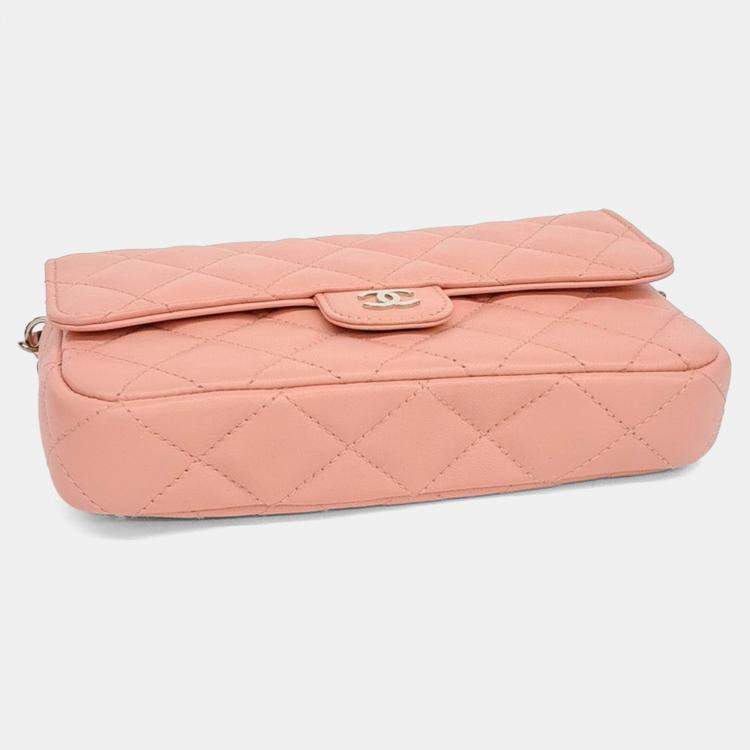 Pre Owned Chanel Orange Leather mini crossbody bag