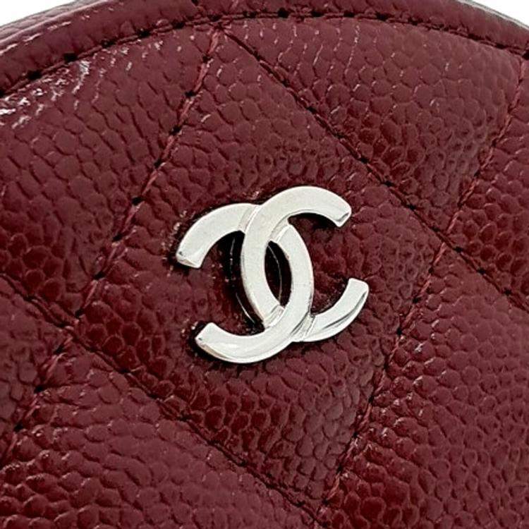 Pre Owned Chanel Red Leather Round Crossbody Bag