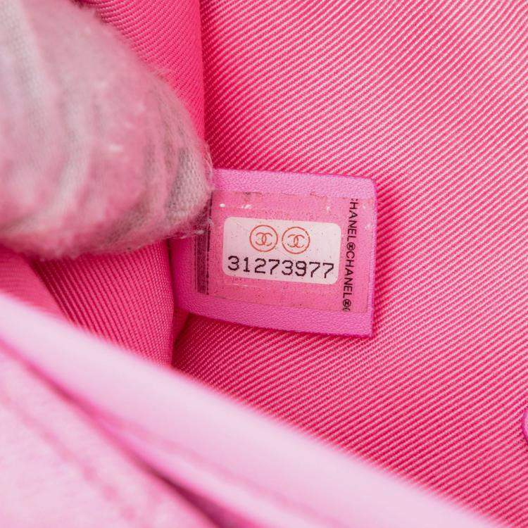 Pre Owned Chanel Pink Small CC Quilted Denim Messenger Flap