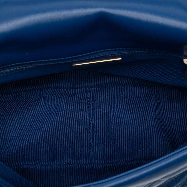 Pre Owned Chanel Blue Large Lambskin 19 Flap
