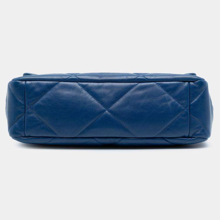 Pre Owned Chanel Blue Large Lambskin 19 Flap