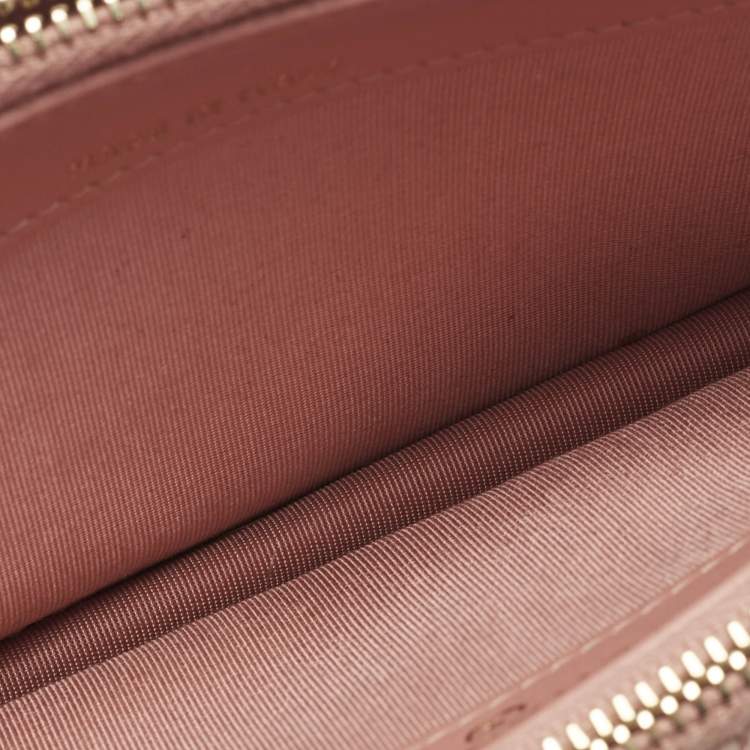 Pre Owned Chanel Deauville Double Zip Pink Fabric Chain Clutch 