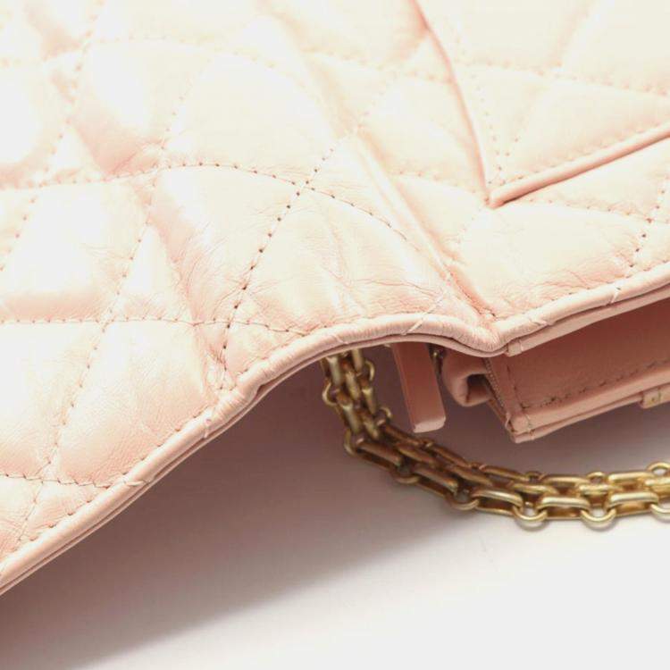 Pre Owned Chanel Classic Pink Leather Wallet On Chain 