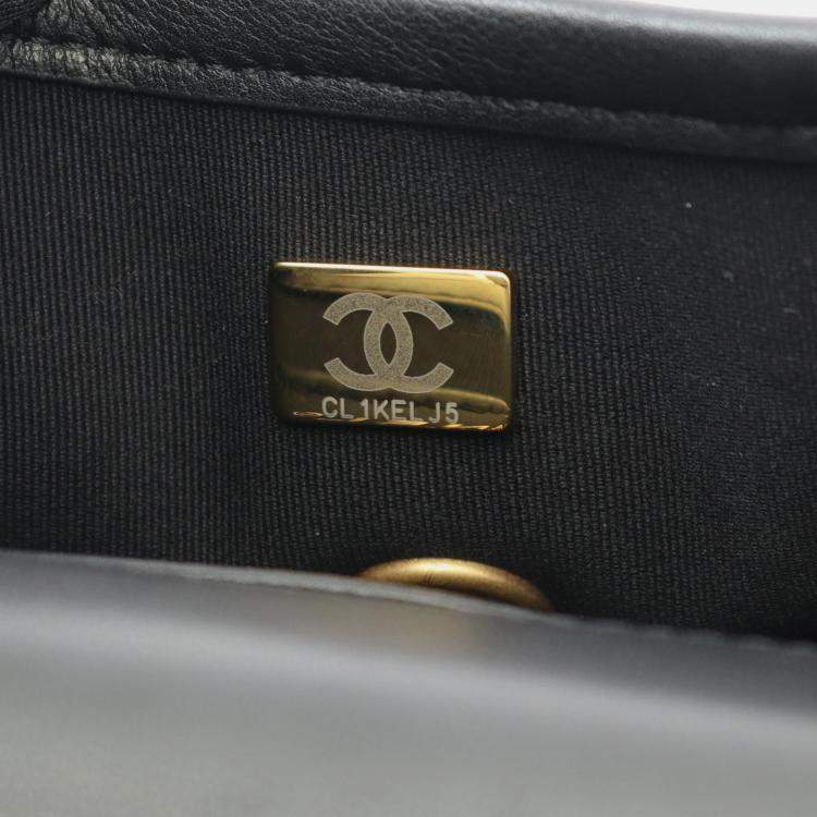 Pre Owned Chanel CC Messenger Flap Small Black Leather Shoulder Bag