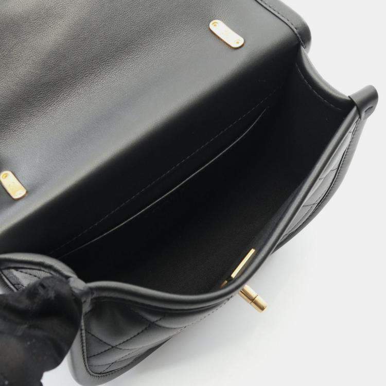 Pre Owned Chanel CC Messenger Flap Small Black Leather Shoulder Bag