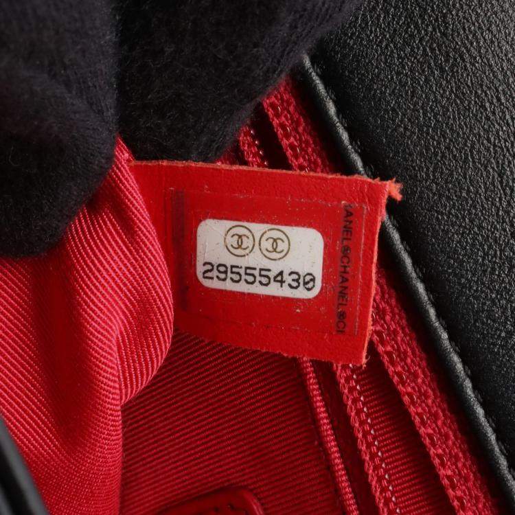 Pre Owned Chanel Enchained Black Leather Flap Bag