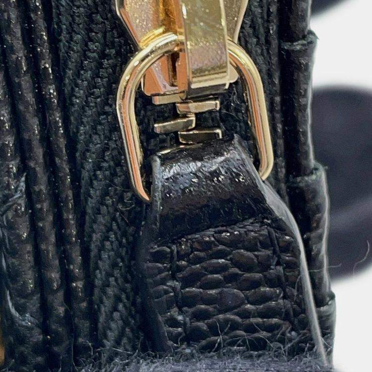 Pre Owned Chanel Matelasse Classic Zip Fragment Black Caviar