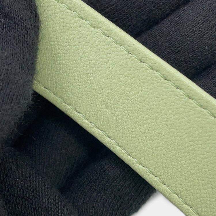 Pre Owned Chanel Chanel19 Chain Wallet Light Green Lambskin