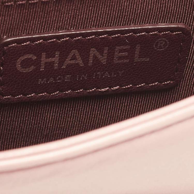 Pre Owned Chanel Boy Brick Pink Quilted Leather and Plexiglass Flap Bag