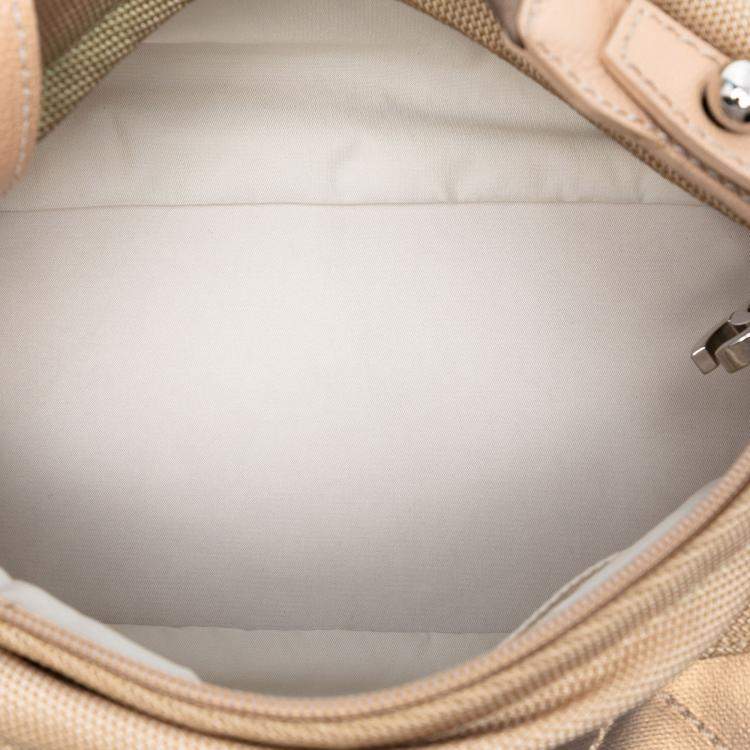 Pre Owned Chanel Gold Paris Biarritz Quilted Coated Canvas Handbag