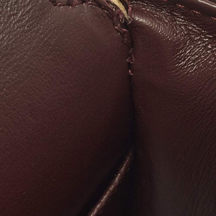 Pre Owned Chanel Lucky Charm Reissue 2.55 Classic 225 Dark Burgundy Aged Quilted Leather Flap Bag