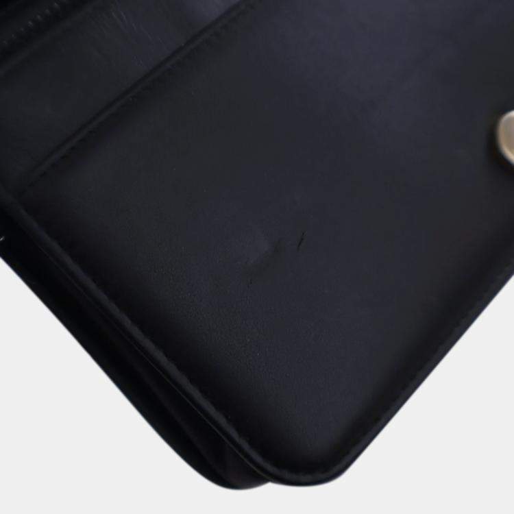 Pre Owned Chanel Black Quilted Caviar Boy Wallet on Chain