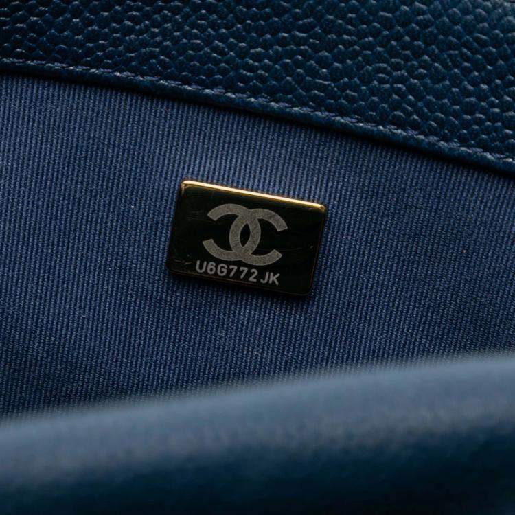 Pre Owned Chanel Blue Mini Quilted Caviar Chain Soul Flap