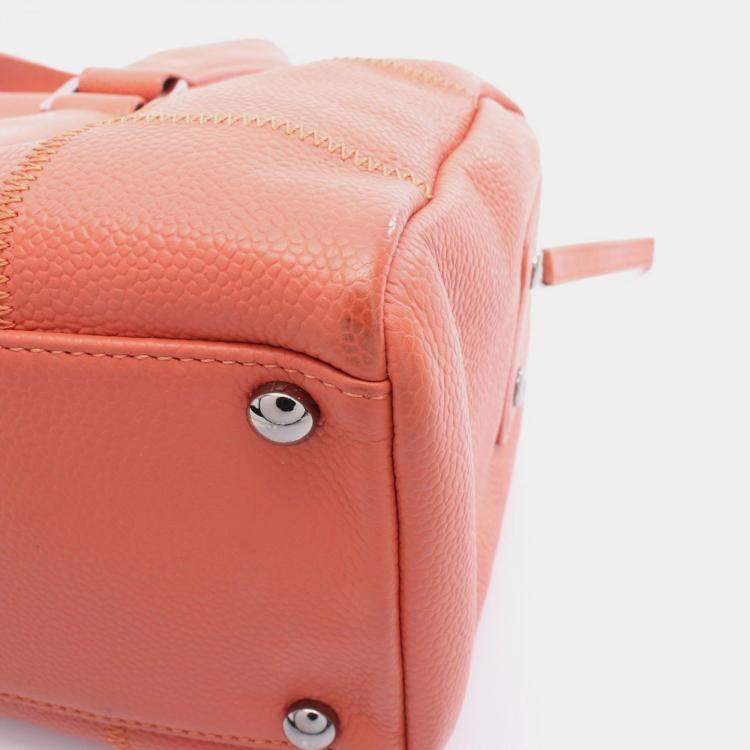 Pre Owned Chanel Chocolate Bar Hand Bag Leather Grained Calf Pink Shw Cc Coco