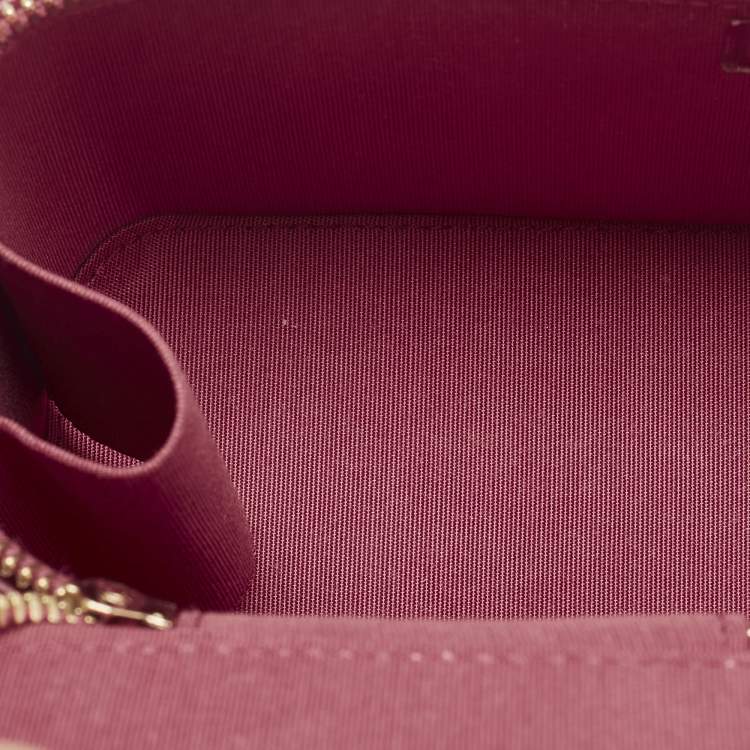 Pre Owned Chanel Vanity Case Mini Pink Quilted Leather Chain Bag