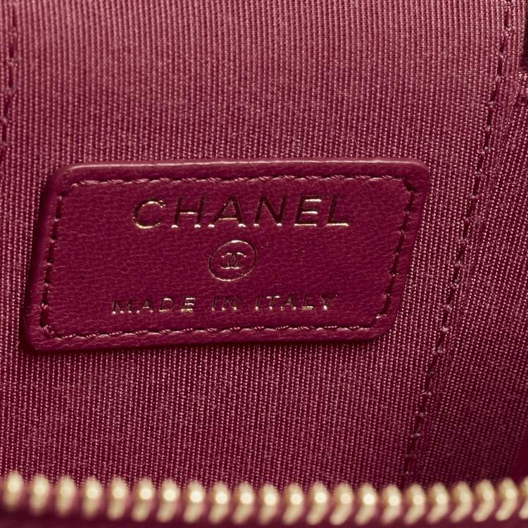 Pre Owned Chanel Vanity Case Mini Pink Quilted Leather Chain Bag