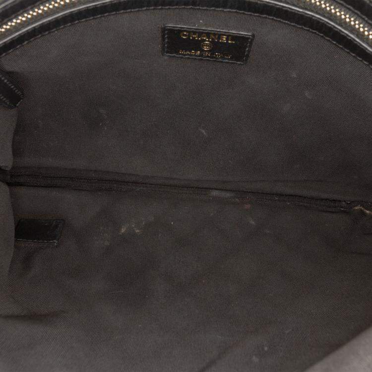 Pre Owned Chanel Black Medium Quilted Caviar Boy O Case Clutch