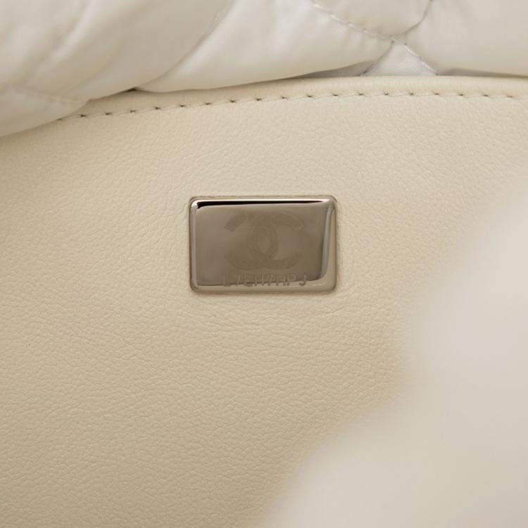 Pre Owned Chanel White CC Shearling Coco Neige Backpack