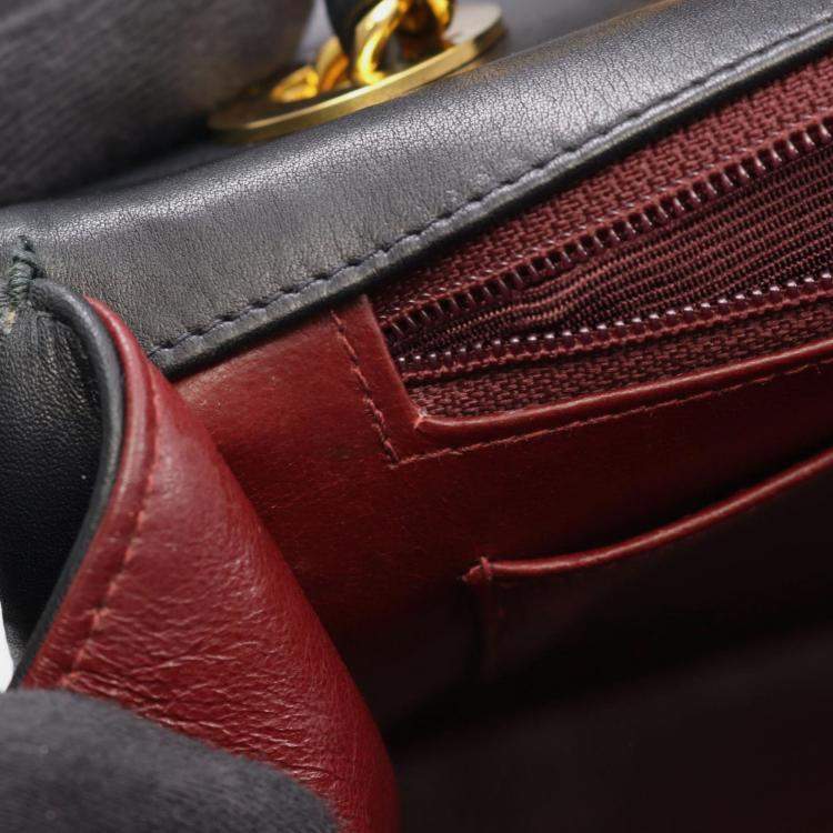 Pre Owned Chanel Vintage CC Maxi Jumbo Black Lambskin Quilted Flap Bag