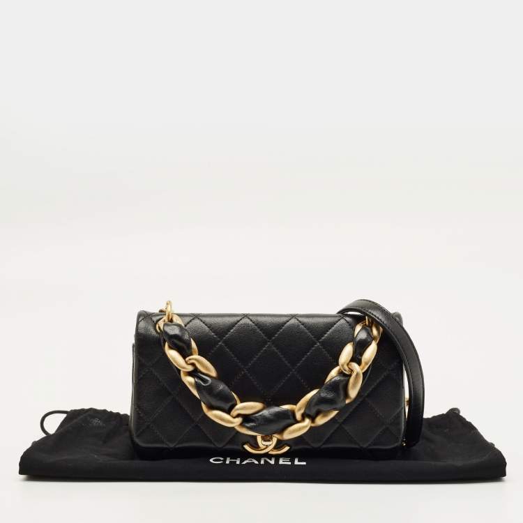 Pre Owned Chanel Chain is More Black Quilted Leather Flap Bag