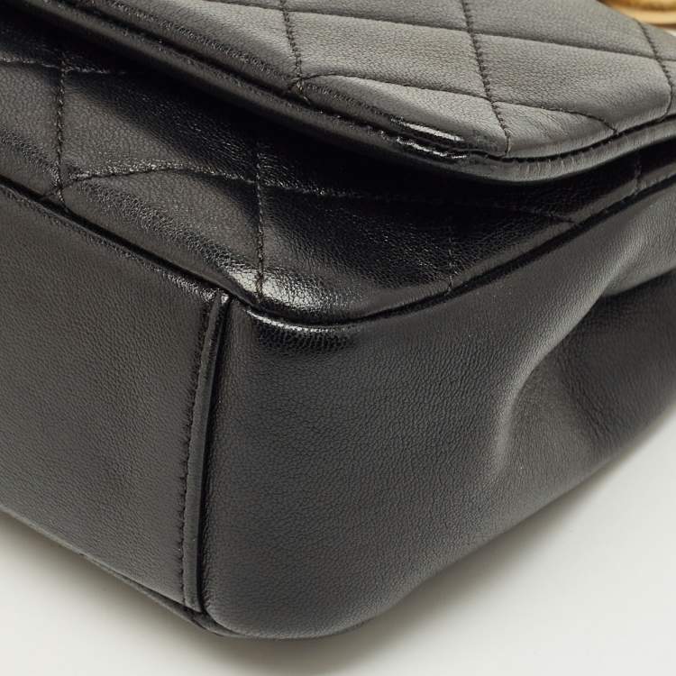 Pre Owned Chanel Chain is More Black Quilted Leather Flap Bag