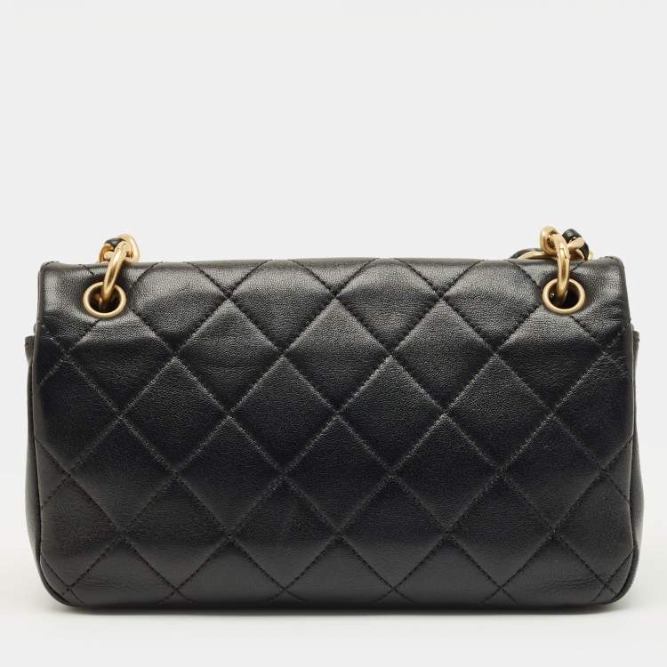 Pre Owned Chanel Chain is More Black Quilted Leather Flap Bag