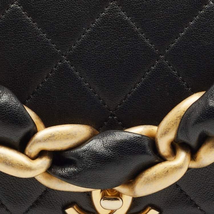 Pre Owned Chanel Chain is More Black Quilted Leather Flap Bag