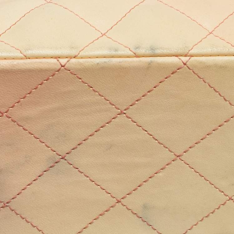 Pre Owned Chanel Classic Single Flap Jumbo Ombre Orange Quilted Leather Flap Bag